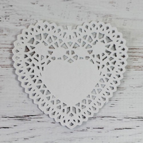 Naperons Coração Branco